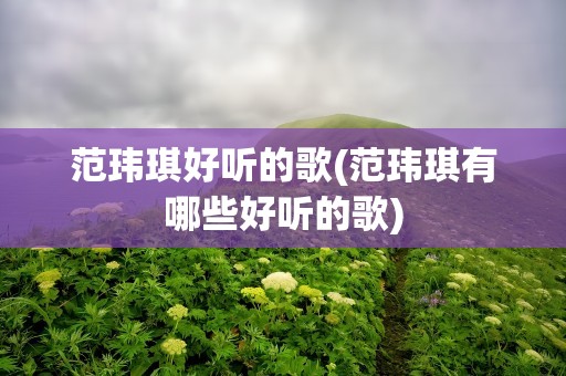 范玮琪好听的歌(范玮琪有哪些好听的歌)