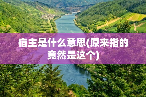 宿主是什么意思(原来指的竟然是这个)
