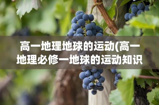 高一地理地球的运动(高一地理必修一地球的运动知识点)