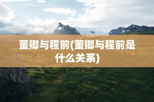 董卿与程前(董卿与程前是什么关系)