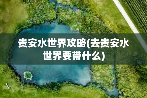 贵安水世界攻略(去贵安水世界要带什么)