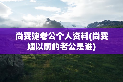 尚雯婕老公个人资料(尚雯婕以前的老公是谁)