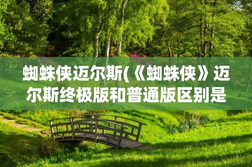 蜘蛛侠迈尔斯(《蜘蛛侠》迈尔斯终极版和普通版区别是什么)
