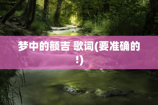 梦中的额吉 歌词(要准确的!)