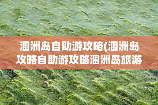 涠洲岛自助游攻略(涠洲岛攻略自助游攻略涠洲岛旅游攻略)