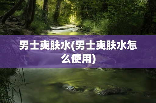 男士爽肤水(男士爽肤水怎么使用)