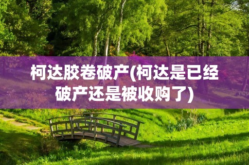 柯达胶卷破产(柯达是已经破产还是被收购了)