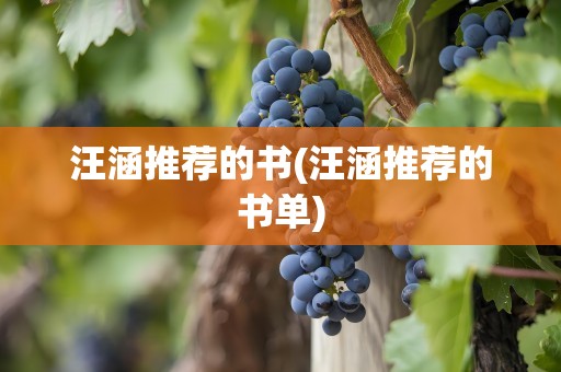 汪涵推荐的书(汪涵推荐的书单)