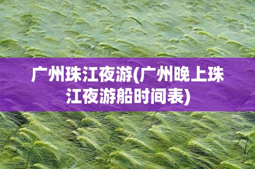 广州珠江夜游(广州晚上珠江夜游船时间表)