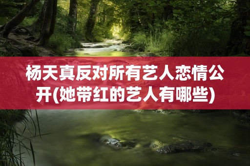 杨天真反对所有艺人恋情公开(她带红的艺人有哪些)