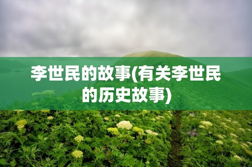 李世民的故事(有关李世民的历史故事)