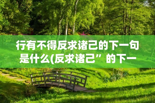 行有不得反求诸己的下一句是什么(反求诸己”的下一句是什么)