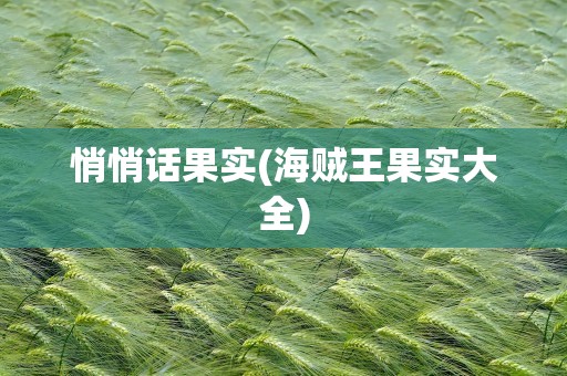 悄悄话果实(海贼王果实大全)