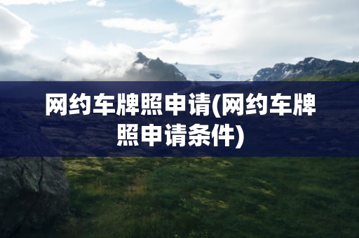 网约车牌照申请(网约车牌照申请条件)