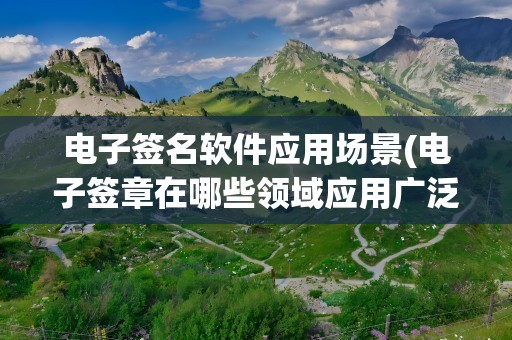 电子签名软件应用场景(电子签章在哪些领域应用广泛)