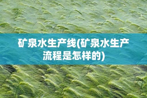 矿泉水生产线(矿泉水生产流程是怎样的)