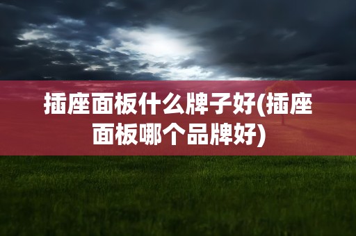 插座面板什么牌子好(插座面板哪个品牌好)