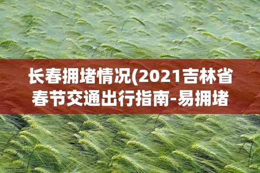 长春拥堵情况(2021吉林省春节交通出行指南-易拥堵路段及天气)