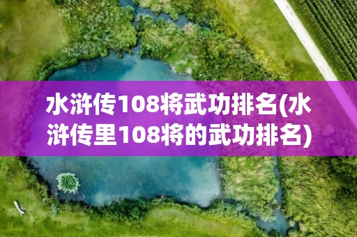 水浒传108将武功排名(水浒传里108将的武功排名)