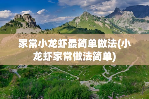 家常小龙虾最简单做法(小龙虾家常做法简单)