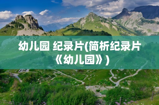 幼儿园 纪录片(简析纪录片《幼儿园》)