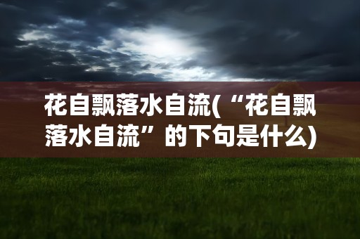 花自飘落水自流(“花自飘落水自流”的下句是什么)