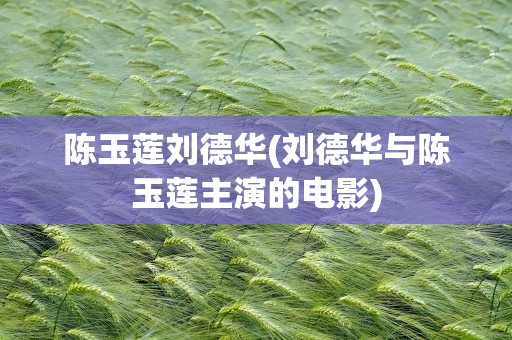 陈玉莲刘德华(刘德华与陈玉莲主演的电影)