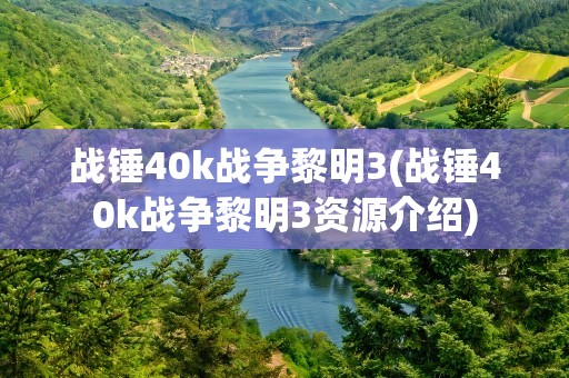 战锤40k战争黎明3(战锤40k战争黎明3资源介绍)