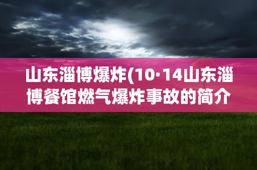 山东淄博爆炸(10·14山东淄博餐馆燃气爆炸事故的简介)