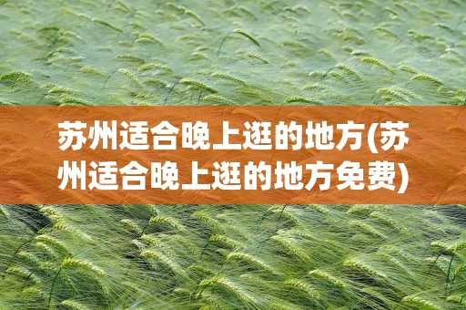 苏州适合晚上逛的地方(苏州适合晚上逛的地方免费)