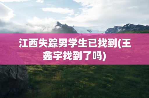 江西失踪男学生已找到(王鑫宇找到了吗)