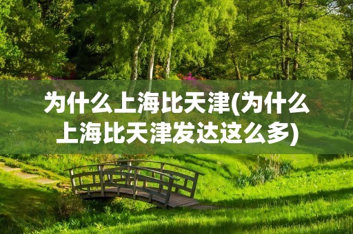 为什么上海比天津(为什么上海比天津发达这么多)
