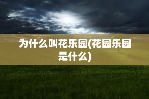 为什么叫花乐园(花园乐园是什么)
