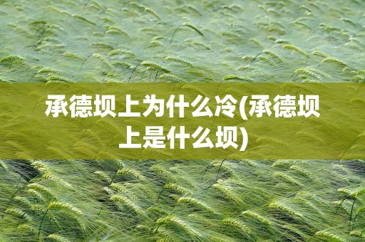 承德坝上为什么冷(承德坝上是什么坝)