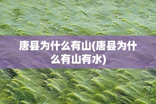唐县为什么有山(唐县为什么有山有水)