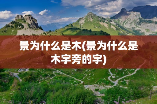 景为什么是木(景为什么是木字旁的字)