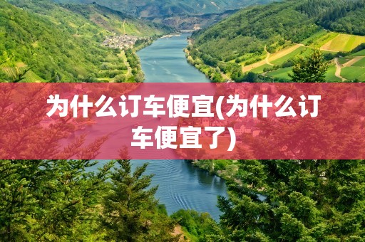 为什么订车便宜(为什么订车便宜了)