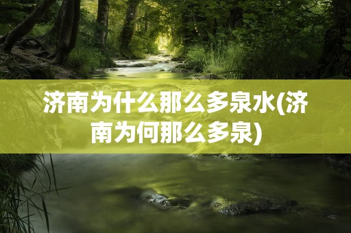 济南为什么那么多泉水(济南为何那么多泉)