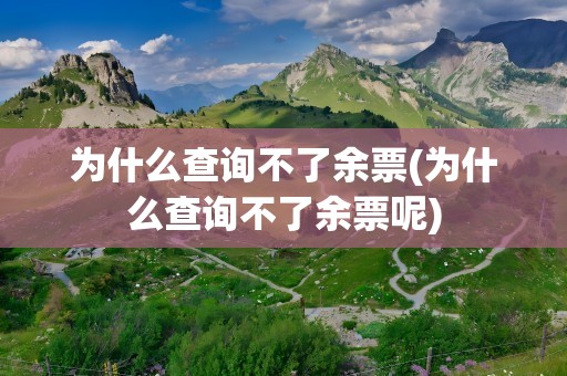 为什么查询不了余票(为什么查询不了余票呢)