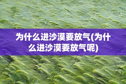 为什么进沙漠要放气(为什么进沙漠要放气呢)