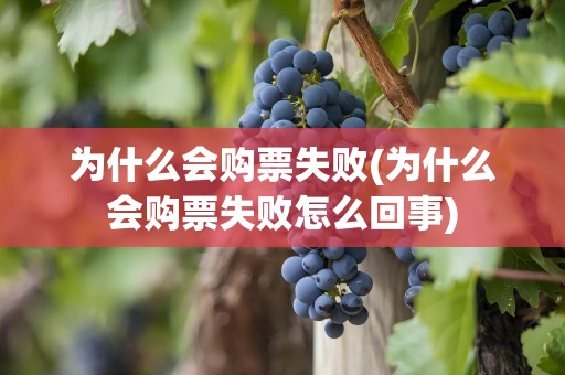 为什么会购票失败(为什么会购票失败怎么回事)