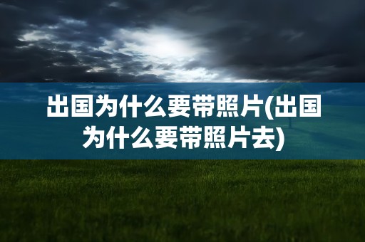 出国为什么要带照片(出国为什么要带照片去)
