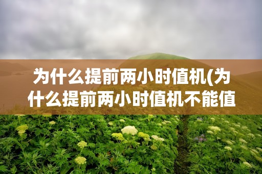 为什么提前两小时值机(为什么提前两小时值机不能值机)