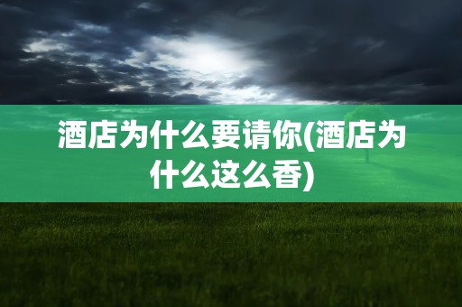 酒店为什么要请你(酒店为什么这么香)