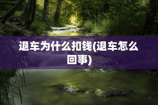 退车为什么扣钱(退车怎么回事)