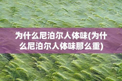 为什么尼泊尔人体味(为什么尼泊尔人体味那么重)