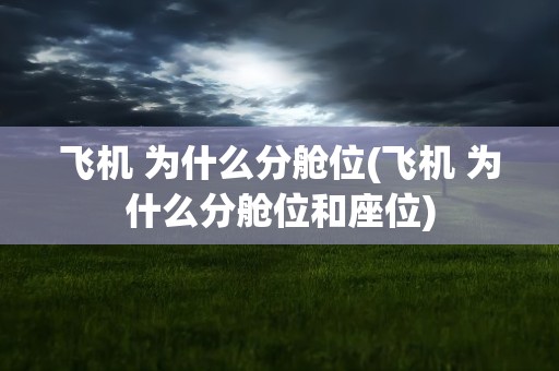 飞机 为什么分舱位(飞机 为什么分舱位和座位)