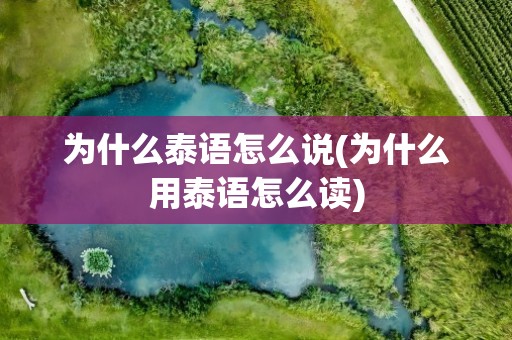 为什么泰语怎么说(为什么用泰语怎么读)