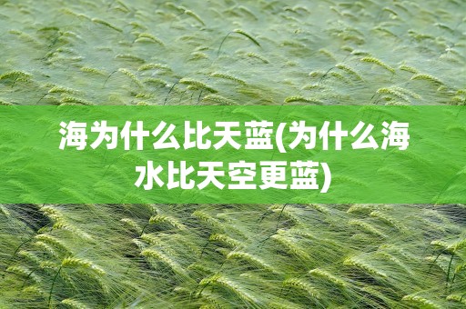 海为什么比天蓝(为什么海水比天空更蓝)