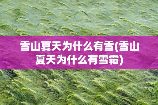 雪山夏天为什么有雪(雪山夏天为什么有雪霜)